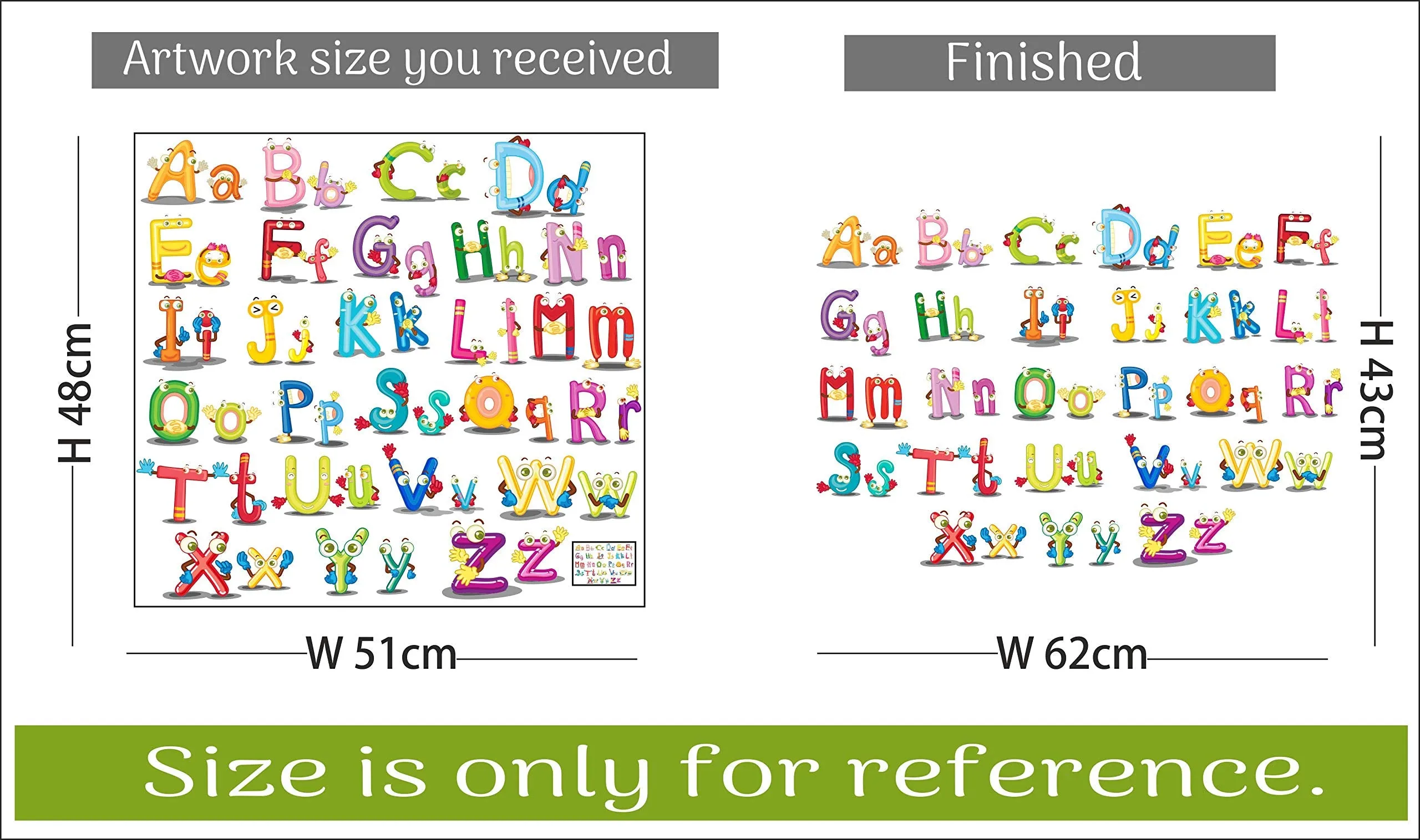Sticker Hub English Alphabets Wall Sticker 43cm x62 cm AS282