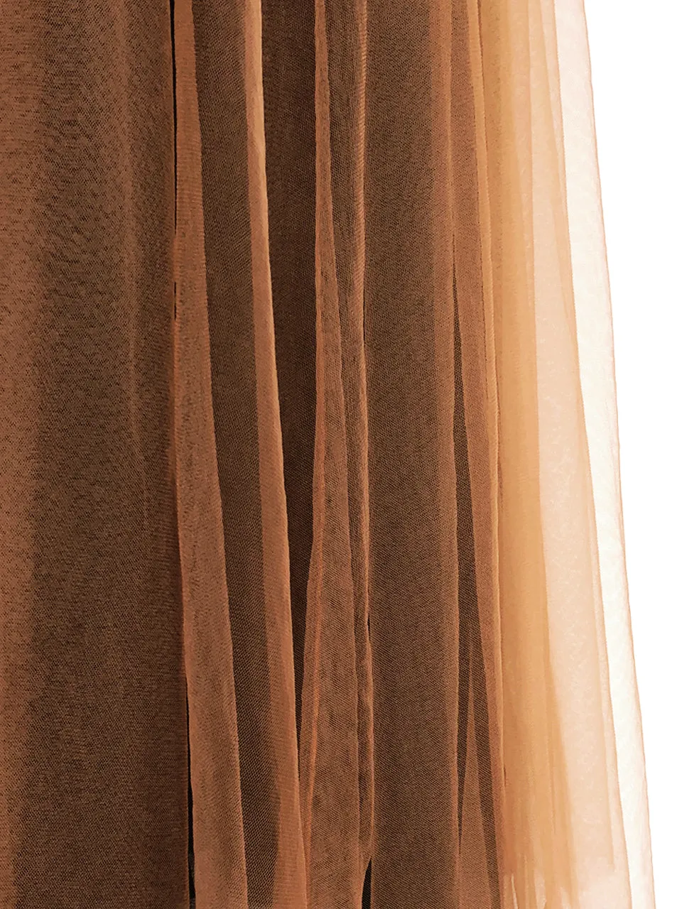 Surprise Sale! Caramel Brownish Shades Tonal Layer Tulle Chiffon Maxi Skirt