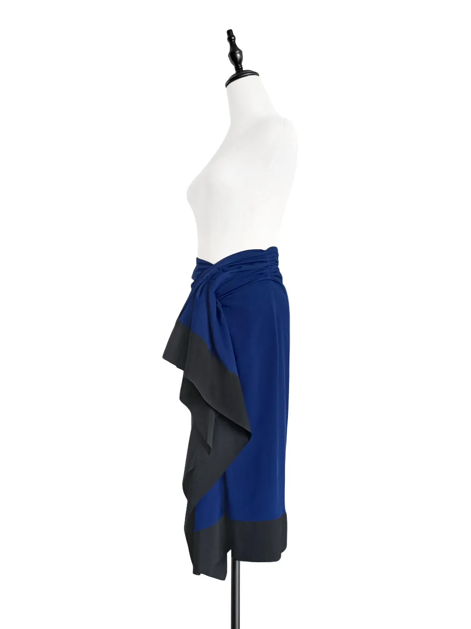 Surprise Sale! Electric Blue Asymmetric Drape Sarong Midi Skirt