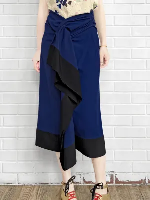 Surprise Sale! Electric Blue Asymmetric Drape Sarong Midi Skirt