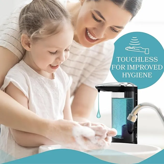 Touch-Free Rechargeable Soap Dispenser: Mountable on Wall or Countertop. Automatic Liquid Hand Soap Dispenser for Hygienic Use. 22 oz Capacity