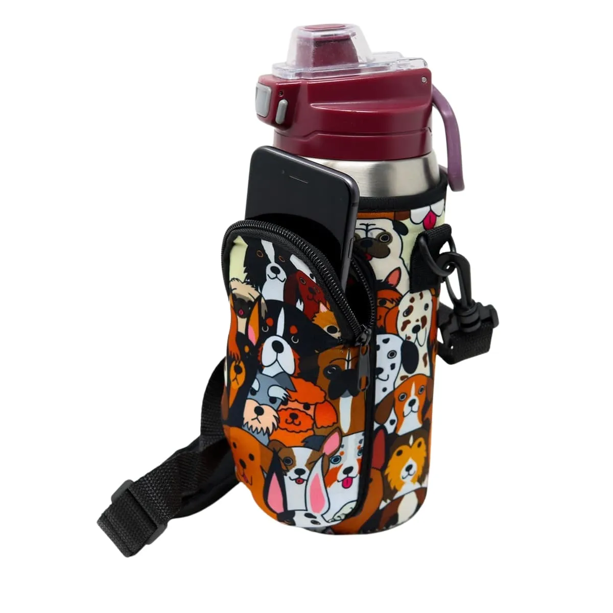 Tumbler Case On-the-Go Neoprene Cross Body Bag | Dog Lover