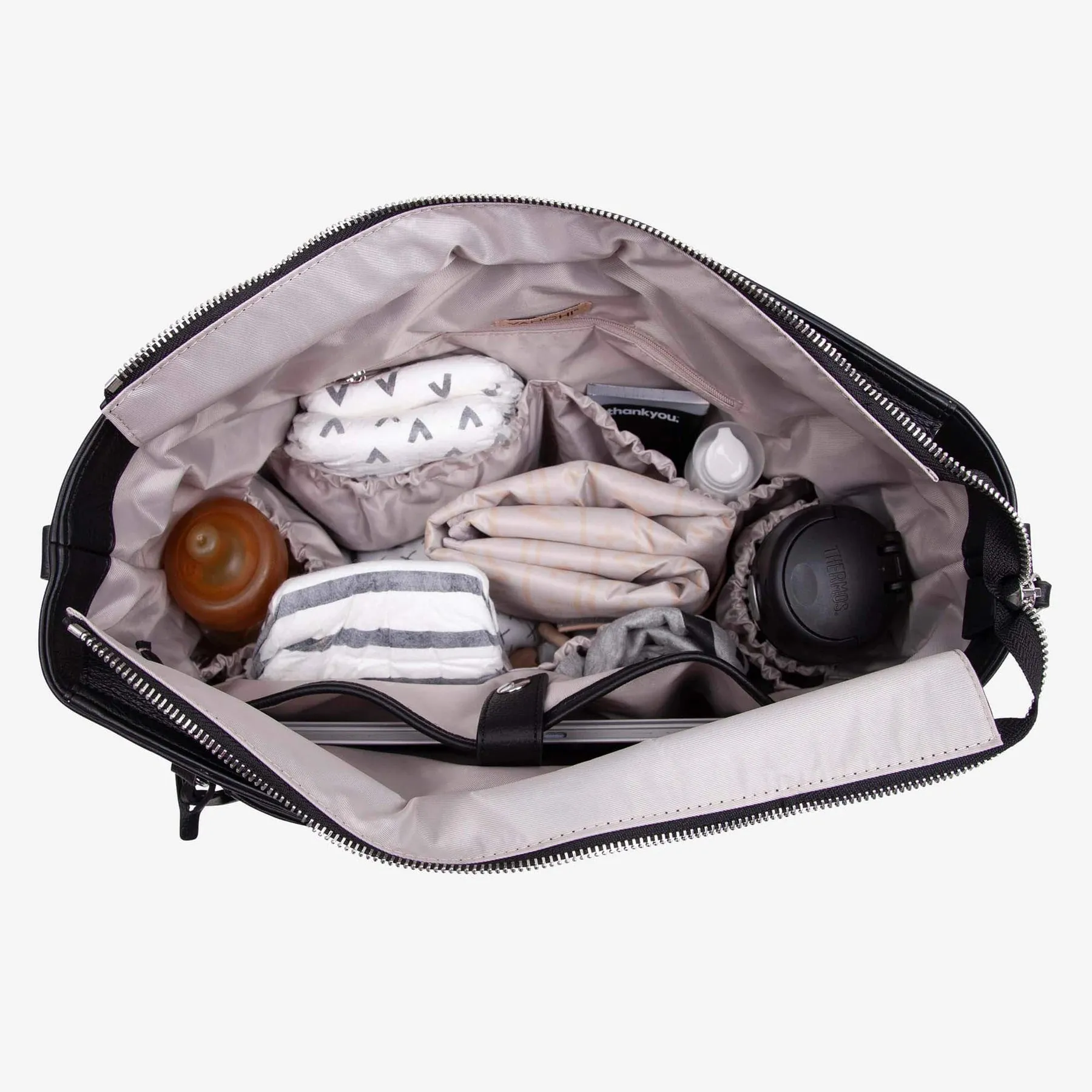 VANCHI Billie Convertible Backpack/Tote Baby Bag - Black