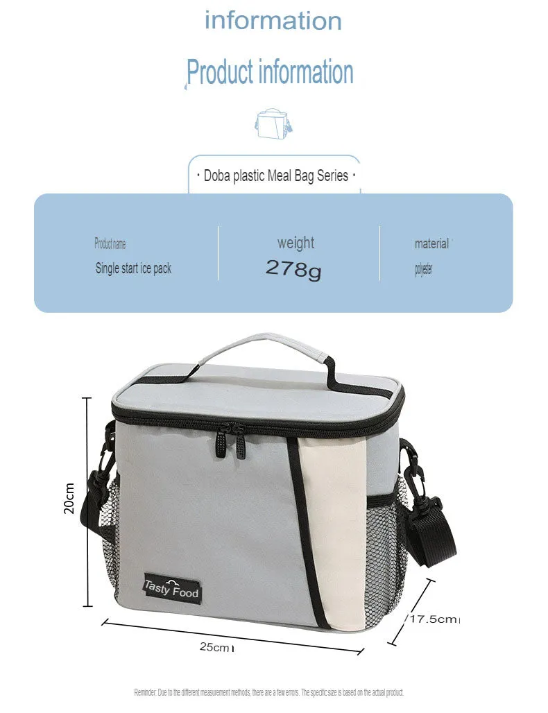 Waterproof Lunch Bag Work Packing Insulated Lunch Box Bag Outdoor PEVA Backable Cross-Ice Bag