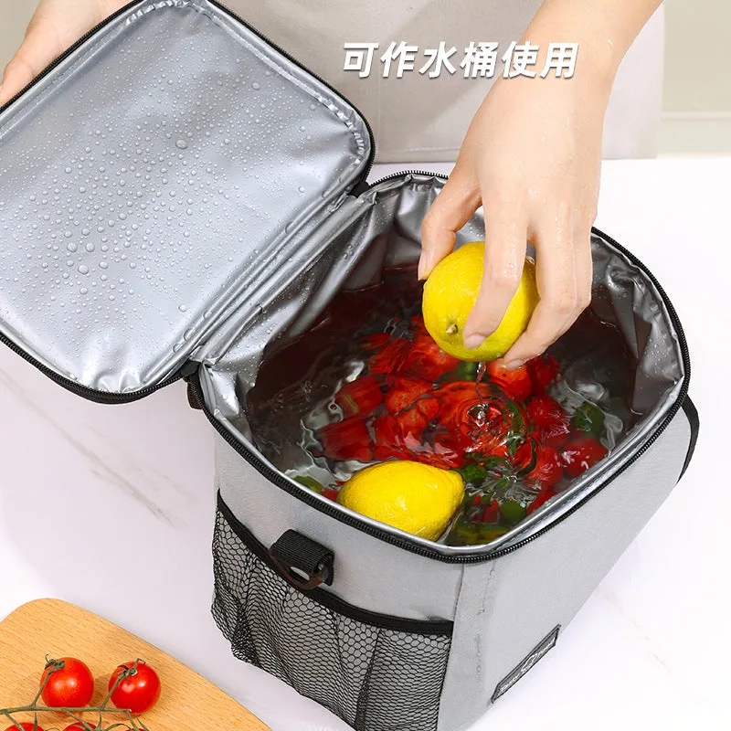 Waterproof Lunch Bag Work Packing Insulated Lunch Box Bag Outdoor PEVA Backable Cross-Ice Bag